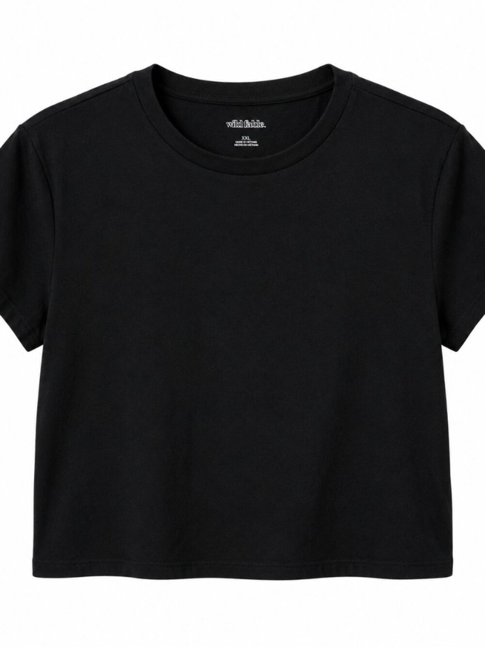 Wild Fable Black Cropped T XXL Boxy Minimalist Casual Everyday Layering Basic
